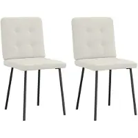 vidaXL Chaise de salle à manger 2 pcs. Velours crème