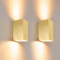 LUSENZ - Applique murale LED rectangulaire 10W or brossé GU10 IP20 dimmable