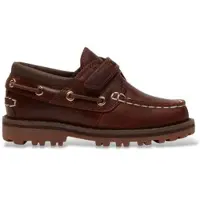 Timberland unisex pour enfant. TB0A5P7AEM61 Chaussures bateau en cuir Authentic marron (23.5), Plat, Aucun, Casuel, mode enfantine