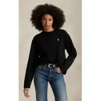 Ralph Lauren pour femme. 211967105002 T-shirt en jersey de coton noir (S), Casuel, Manche longue