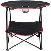 Kik Table de camping pliable et portable avec housse, 72 cm x 72 cm