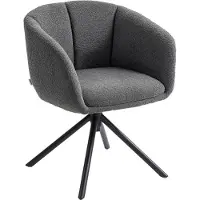 Fortuna Fauteuil Lai, chaise rembourrée avec assise confortable, pivotante, revêtement douillet, jusqu'à 120 kg, gris foncé