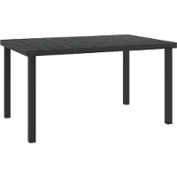 Syfax Table de jardin noire 140x90x74 cm aluminium et WPC