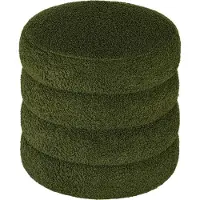 Fortuna Tabouret Lai, rond, polaire Teddy, jusqu'à 120 kg, 40x45H cm, vert
