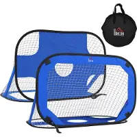 Fortuna Lai Pop Up Buts de football, lot de 2 mini-buts pliables et transportables avec sac de transport, bleu, 123 x 80 x 80 cm, pour le jardin et les activités sportives