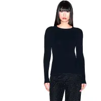 Armani Exchange pour femme. XW001883AF10352UC001 Jersey Raglan noir (XL), Casuel, Viscose, Manche longue