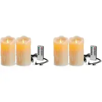 Torribaly 4X Bougies LED Sans Flamme Vacillante, Bougie Rechargeable, Bougies en Cire Véritable avec Télécommande, Lampe Électronique Ondulante en Forme de
