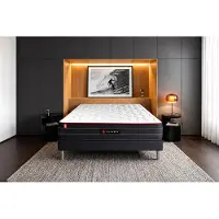 Somness Ensemble 140x200 matelas BOOST ressorts ensaches et memoire de forme + sommier kit noir
