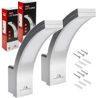 Macleans 2 luminaires de façade LED 800 lm IP54 10 W, lumière du jour blanche (4000 K), couleur argent MCE343 SV