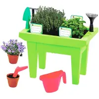 Dynamic24 12pcs. jardin potager surélevé pour enfants + accessoires jardin potager précoce plantes aromatiques jardinière potager