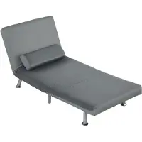 Fortuna Fauteuil pliant Lai avec fonction lit, fauteuil relax pliant aspect velours, dossier réglable, 75 x 70 x 75 cm, gris