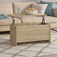 vidaXL Table basse Sonoma en chêne, 102x55,5x52,5 cm, panneaux de particules - Table basse - Tables basses - Table basse réglable en hauteur - Table d'appoint