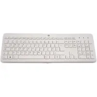 HP Souris et clavier sans fil 230 (combinaison), taille standard, sans fil, technologie RF, clavier à membrane, couleur blanche, souris incluse