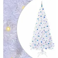 Syfax Sapin de Noël artificiel avec 300 LED Blanc 240 cm PVC et Acier