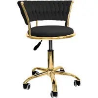 Supfine Chaise de bureau, chaise pivotante, avec accoudoirs et réglage de la hauteur, idéale pour le télétravail, couleur noire