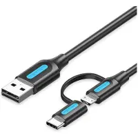 Vention Câble 2W1 Usb 2.0 vers Usb-C/Micro Usb Cqdbf 1M (Noir)