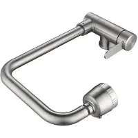 OEM Robinet de cuisine pivotant à 360°, pliable, avec raccord pour tuyau d'arrosage et deux types de jet (à jet diffusé), robinet de cuisine en acier inoxydable sous la fenêtre