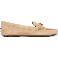 Ralph Lauren pour femme. 802821629035 Mocassins en daim beige Barnsbury (39), Plat, Cuir, Aucun, Casuel