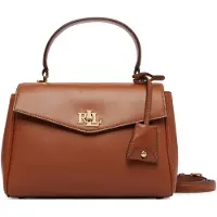 Ralph Lauren pour femme. 431P15611001 Petit sac besace Farrah en cuir nappa marron (OSFA), Casuel, Classique