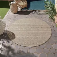 HomebyHome Tapis d’Extérieur Imperméable et Résistant aux UV Idéal pour Cuisine Balcon Terrasse Jardin et Salon, Taille: 80 cm Rond