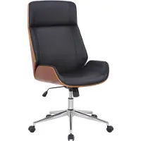 BellaFurn Chaise de bureau moderne - chaise de bureau - fonction pivotante, grand confort | Couleur : noyer/noir
