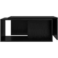vidaXL : Ensemble de deux tables basses, couleur noire, imitation chêne, dimensions 90 x 48 x 40 cm