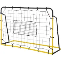 Fortuna Lai Kickback Rebondisseur de ballon de football Mur de rebond 184 x 63 x 123 cm pour football, basket-ball, baseball, jaune et noir