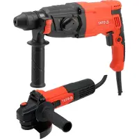 YATO Kit marteau perforateur SDS+ 3,2 J et meuleuse d'angle 750 W
