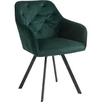 Dynamic24 Chaise avec accoudoirs Chaise pivotante verte 360° Chaise de salle à manger Chaise rembourrée Salon Chaise