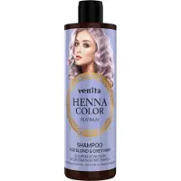 Venita Shampoing colorant au henné pour cheveux blonds et gris - Platine 300 ml