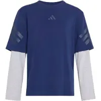 Adidas T-shirt enfant FUTURE ICONS 2-IN-1 LONG SLEEVE T-SHIRT garcons - Bleu - 5 / 6 ans