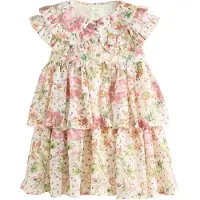 Next Robe vert / rose / blanc