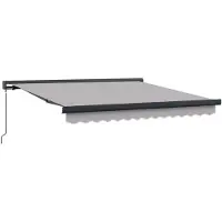 vidaXL Store rétractable gris clair 300 x 250 cm Tissu et métal