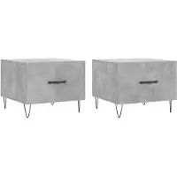 vidaXL Tables basses 2 pcs. Gris béton 50x50x40 cm Bois composite