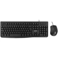 Iggual CMK-business 2, Taille réelle (100%), Câble, USB, QWERTY, Noir, Souris incluse