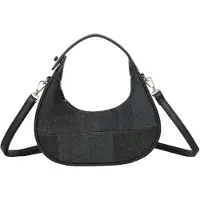 Gallantry Paris Gallantry, sac à main pour femme en denim patchwork avec bandoulière, noir