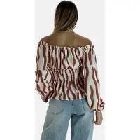 Elara Chemisier marron / blanc