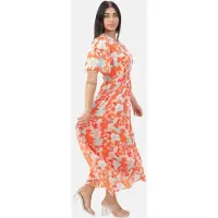 Elara Robe d’été gris clair / menthe / homard / blanc