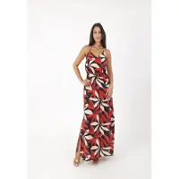 Elara Robe d’été crème / rose clair / lie de vin / noir