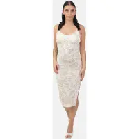 Elara Robe beige / blanc