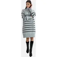 Elara Robes en maille gris clair / noir
