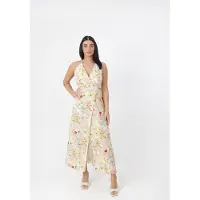 Elara Robe d’été beige / beige clair / vert foncé / orange
