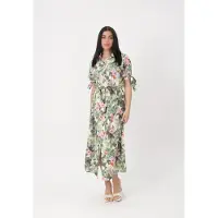 Elara Robe-chemise vert pastel / vert foncé / rose ancienne / blanc