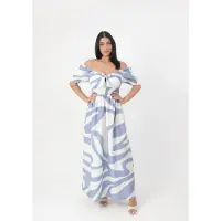 Elara Robe bleu clair / blanc