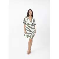 Elara Robe d’été kaki / blanc