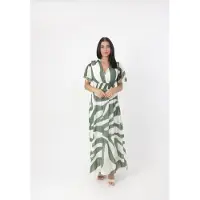 Elara Robe d’été vert / blanc