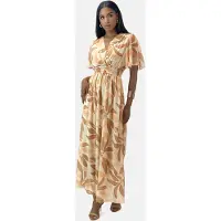 Elara Robe d’été crème / marron / rouge / blanc