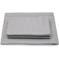 HoReCa Housse de couette - Housse de couette en coton - Gris - 180 x 200 cm - Housse de couette rayée - 100 % coton