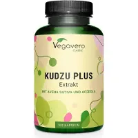 Vegavero Kudzu Plus | 180 gélules | à l'avoine et à l'acérola | extrait de racine de kudzu avec 8% d'isoflavones | végétalien
