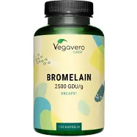 Vegavero Bromélaïne | 120 gélules | 650 mg de bromélaïne par gélule | haute activité enzymatique : 2500 GDU/g | végétalien
